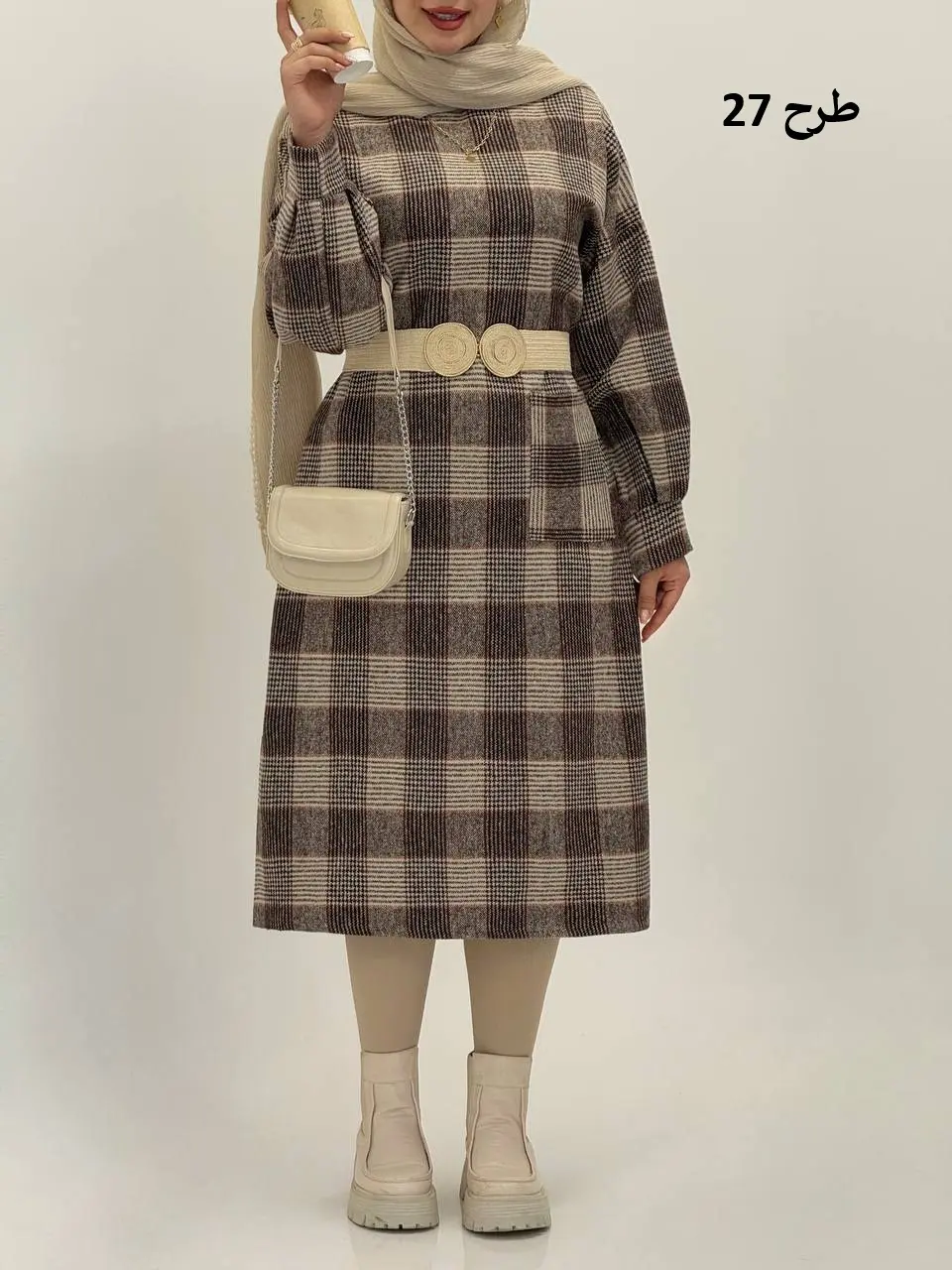 3593-کفتان چهارخونه پشمی